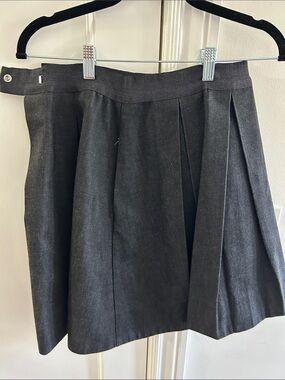 Classic Pleated Women’s Skirt in Charcoal Gray
Denim. 
It has pockets!!!!
